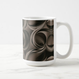 Taza De Café Flujo Botánico Dorado Elegante  