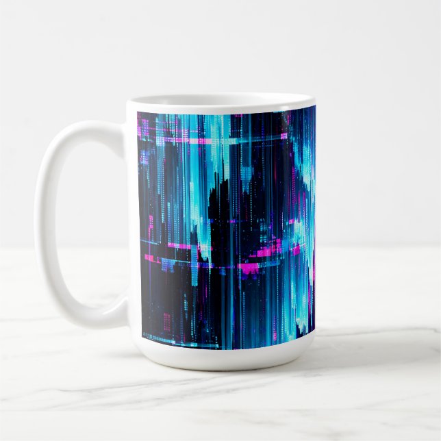 Taza De Café Flujo de datos de error de neón abstracto (Izquierda)