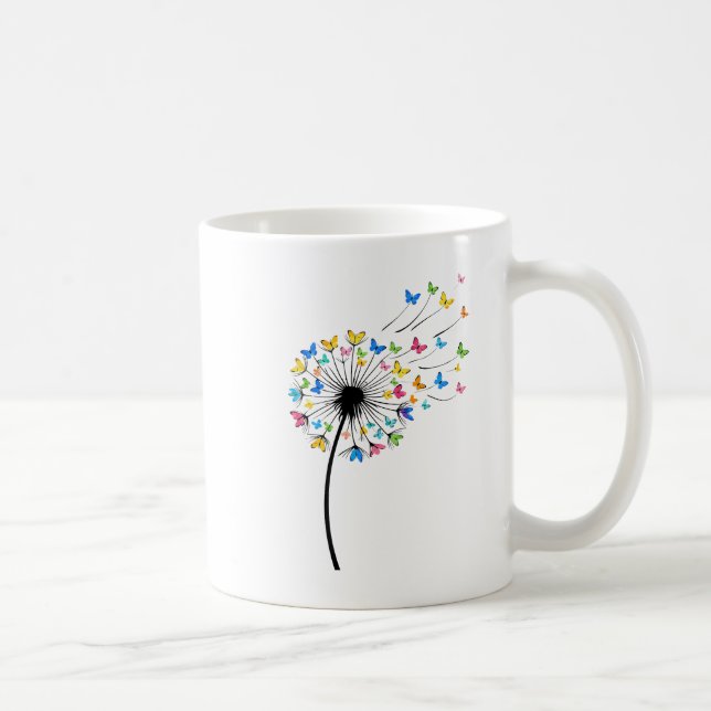 Taza De Café Flujo de mariposas de diente de león (Derecha)