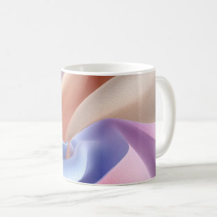 Taza De Café Flujo de tela pastel abstracta con curvas suaves