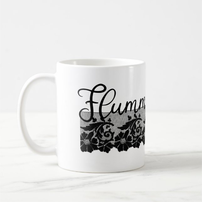 Taza De Café Flummadiddle - jerga del siglo XIX y encaje negro (Izquierda)
