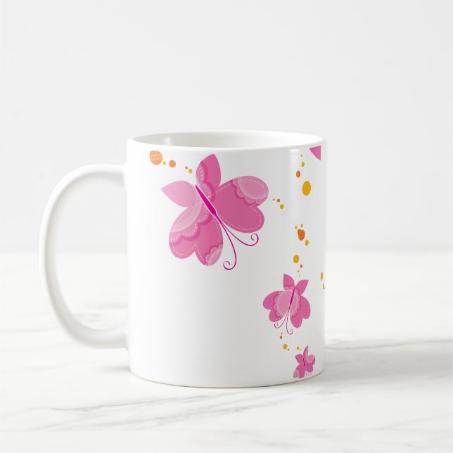 Taza De Café FLUTTERBY BUTTERFLIES :: serie de tres 1 (Izquierda)