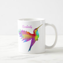 Flying Hummingbird Nombre personalizado Mug