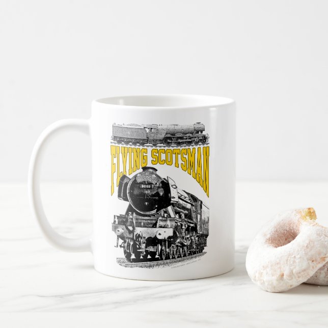 Taza De Café Flying Scotsman Steam Locomotive. 1923 LNER Train (Con donut)