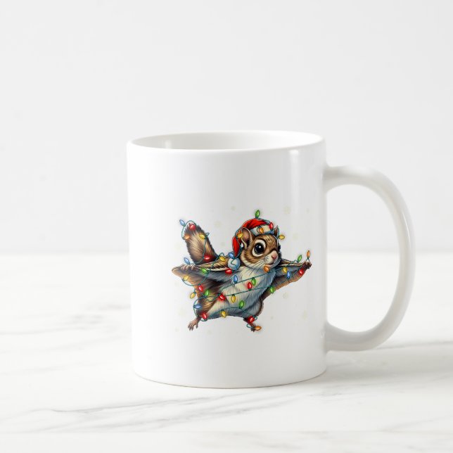 Taza De Café Flying Squirrel Christmas Lights Tee Merry Squirre (Derecha)
