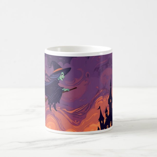 Taza De Café Flying Witch Mug | Classic Halloween Coffee Cup (Centro)