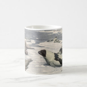 Taza De Café Focas arpa antiguas en nieve ártica por Louis Fuer