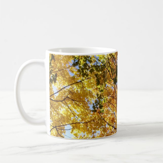 Taza De Café Foliage amarillo y verde otoño (Izquierda)