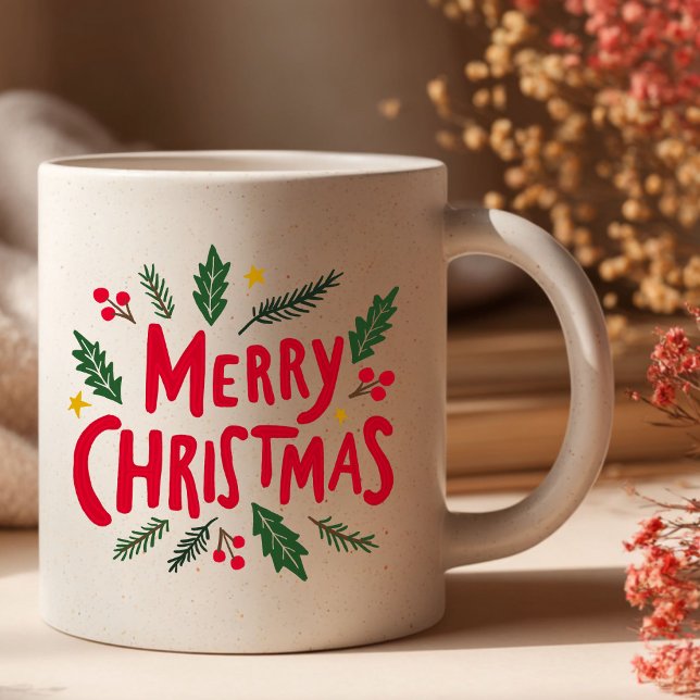 Taza De Café Foliage de Fruto Fruto Fruto Fruto De La Mano (MERRY CHRISTMAS Cute Hand-Drawn Holidays Foliage Coffee Mug
)