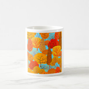 Taza De Café Foliage del patrón de los árboles otoñales