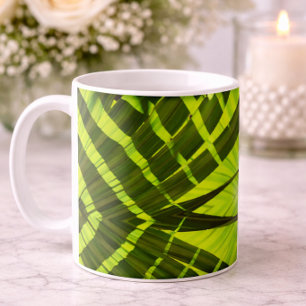 Taza De Café Foliage ecléctico verde esmeralda