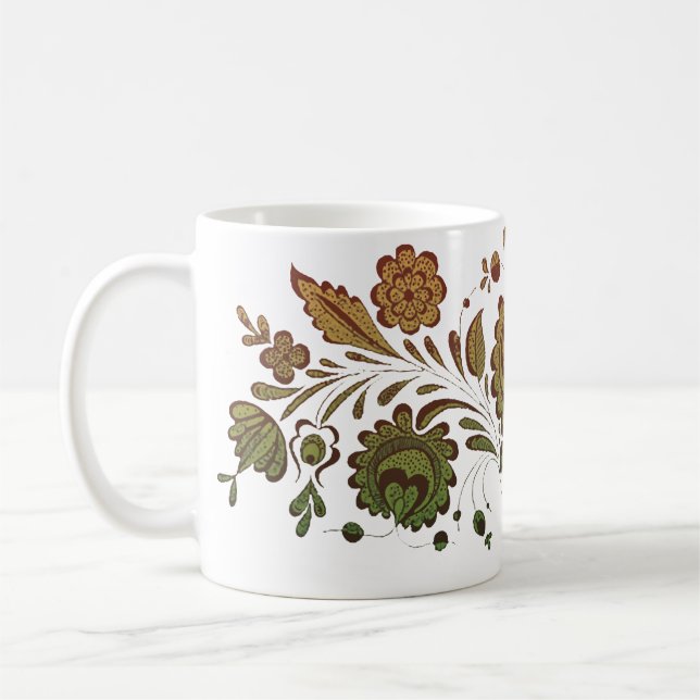 Taza De Café Folkart húngaro de época (Izquierda)
