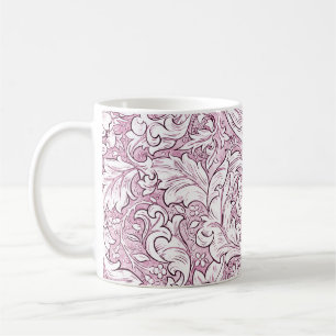 Taza De Café Follaje barroco ornamentado rosa