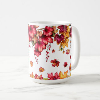 Taza De Café Follaje de Arce Otoñal – Tapiz Estilo Bosque Com