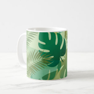 Taza De Café Follaje Tropical Hoja Verde Airy