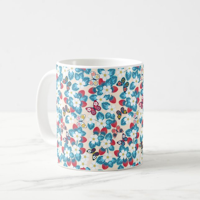 Taza De Café Folleto de fresas (Anverso izquierdo)
