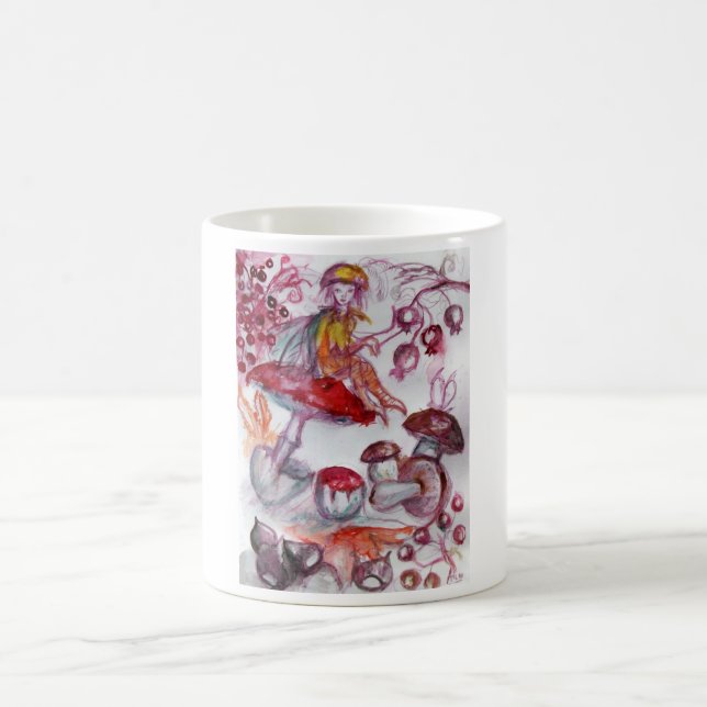 Taza De Café FOLLETO MÁGICO DE HABITACIONES Fantasía floral bla (Centro)