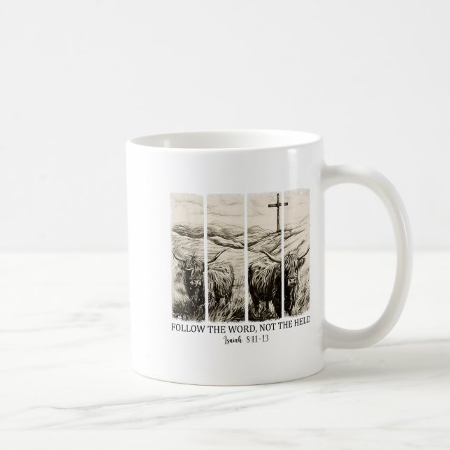 Taza De Café Follow The Word Not The Herd Western Christian Jes (Derecha)