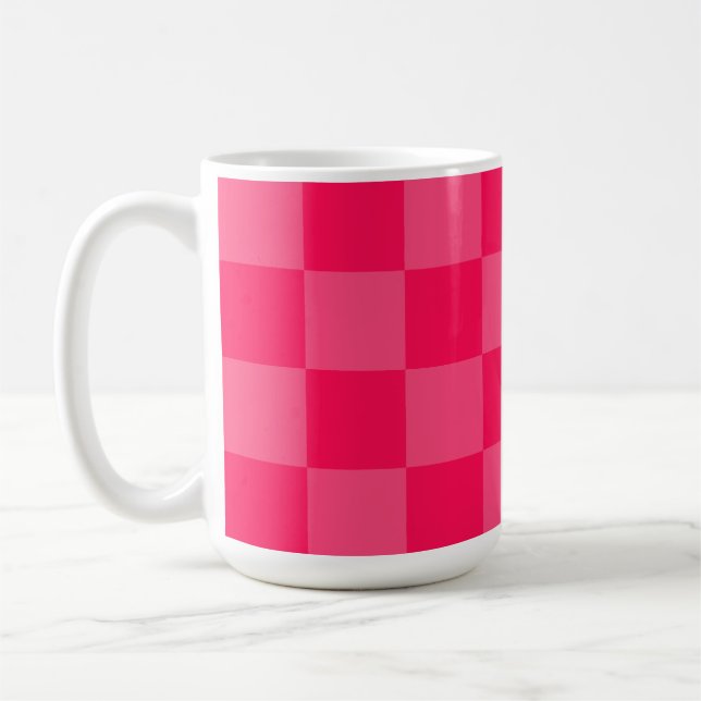 Taza De Café Fondo a cuadros rosa (Izquierda)