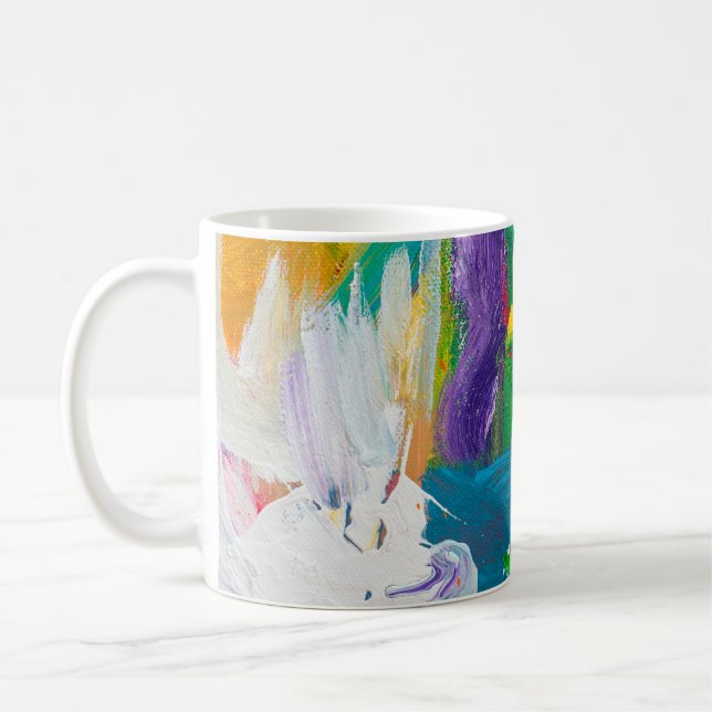 Taza De Café Fondo abstracto autohecho. abstracto,acrílico,ar (Izquierda)