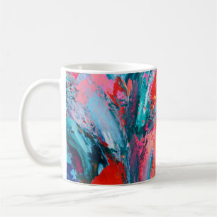 Taza De Café Fondo abstracto de color brillante pintado a mano
