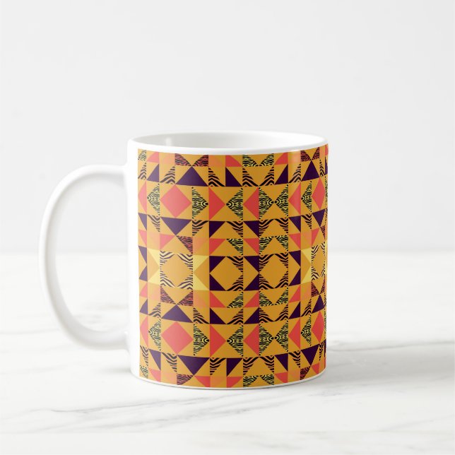 Taza De Café Fondo abstracto del patrón triangular sin brillo c (Izquierda)