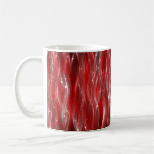 Taza De Café fondo abstracto. fondo rojo con olas y