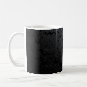 Taza De Café Fondo abstracto triangular negro, Surfa Grunge