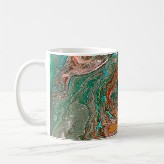 Taza De Café Fondo acrílico abstracto de mármol. Marbling artwo (Izquierda)