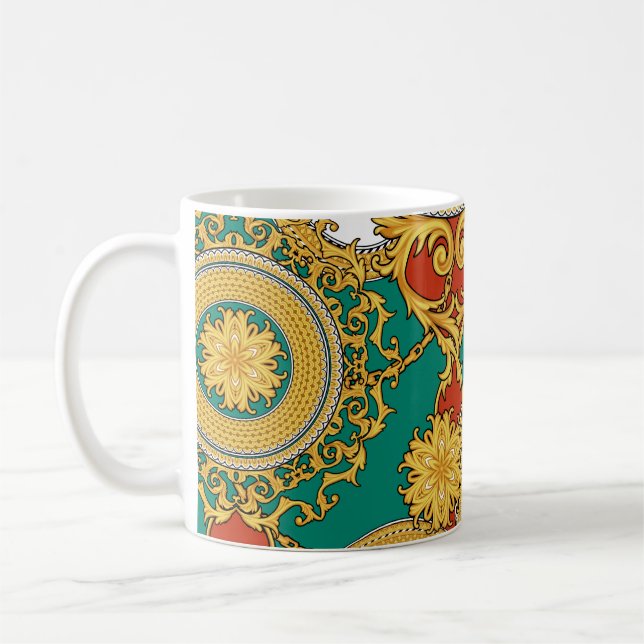 Taza De Café Fondo árabe elegante dorado (Izquierda)