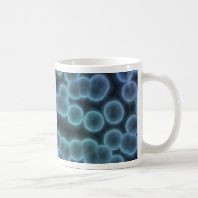 Taza De Café Fondo azul de las bacterias (Derecha)