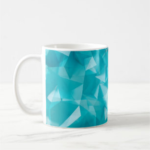 Taza De Café Fondo azul turquesa con cristales, triángulo