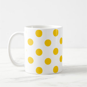 Taza De Café Fondo blanco lunares amarillos