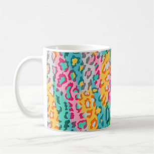 Taza De Café Fondo colorido de piel de animal leopardo abstract