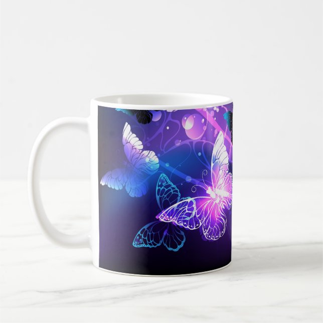 Taza De Café Fondo con mariposas nocturnas (Izquierda)