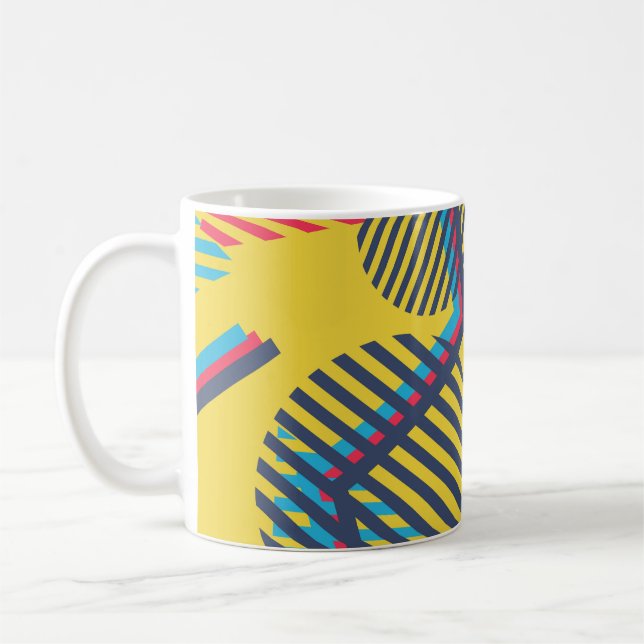 Taza De Café Fondo de arte pop, textura geométrica abstracta. (Izquierda)