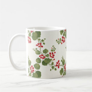 Taza De Café Fondo de Crema de Nasturcio Rojo