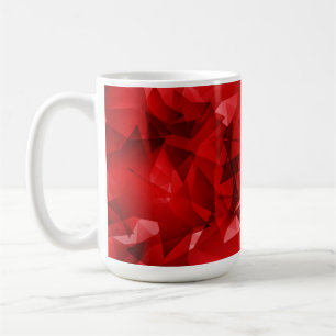 Taza De Café Fondo de cristal geométrico abstracto rojo
