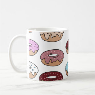 Taza De Café Fondo de Donuts multicolor Doodle.