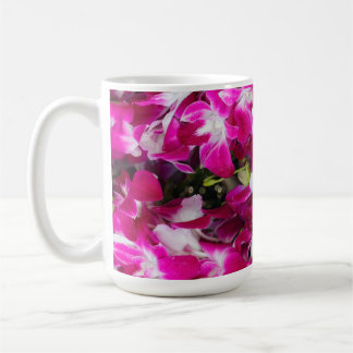 Taza De Café Fondo de flores de orquídea morada