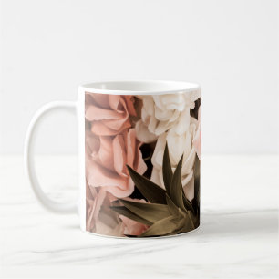 Taza De Café Fondo de flores vintage, fondo de flores pastel