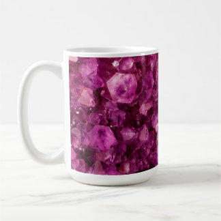 Taza De Café Fondo de Gemas Púrpura de Cristal Ametista Quartz