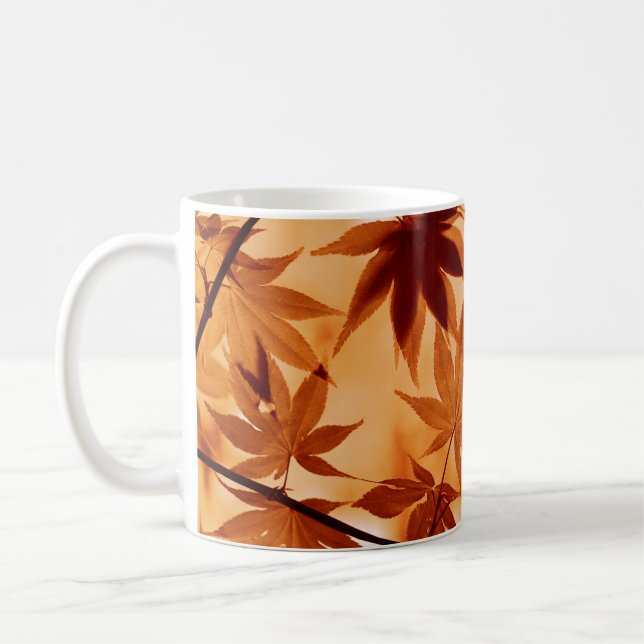 Taza De Café Fondo de hojas de arce-10792 (Izquierda)