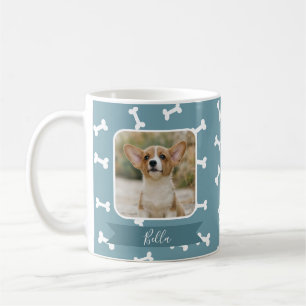 Taza De Café Fondo de hueso de perro azul pizarra Foto de masco