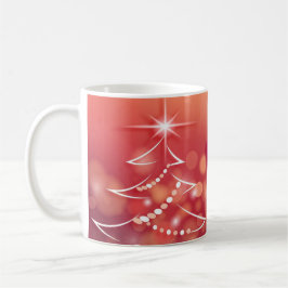 Taza De Café Fondo De Invierno Con Árbol De Navidad