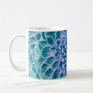 Taza De Café Fondo de la macro de la flor turquesa Dahlia