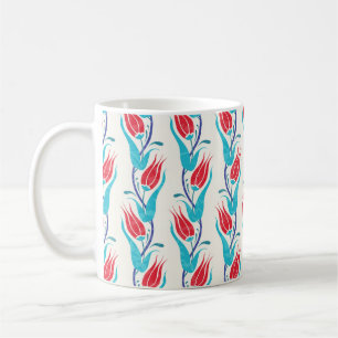 Taza De Café Fondo de los tulipanes. Motif turco tradicional. c