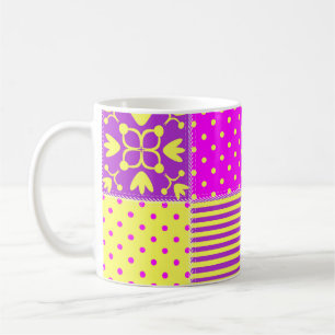 Taza De Café fondo de mosaico con diferentes patrones art,b