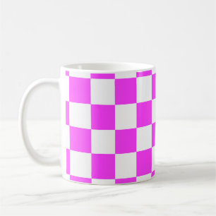 Taza De Café Fondo de mosaico de patrón controlado. Blanco y pi