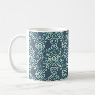 Taza De Café fondo de pantalla floral vintage. Flor barroca clá